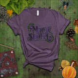 Halloween Shirts/ Purple And Green Old Salem Magic Shoppe Sign T Shirts