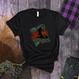Halloween Sexy Witch Live To Ride Shirt/ Ride To Live Orange Halloween Moon Purple, Green Scroll Banner