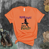 Halloween Sexy Witch Shirts/ Gothic Glam Ride Fast Die Pretty Neon Purple Green Witch On Broom T-Shirt