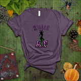 Halloween Sexy Naughty Witch Shirts/ Wicked AF Neon Green, Purple Marquee Letter Lights T-Shirt