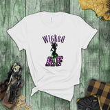 Halloween Sexy Naughty Witch Shirts/ Wicked AF Neon Green, Purple Marquee Letter Lights T-Shirt