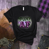 Halloween Spooky AF Shirts/ Purple Marquee Letter Lights Spooky T-Shirts