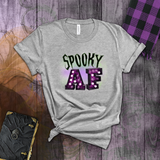 Halloween Spooky AF Shirts/ Purple Marquee Letter Lights Spooky T-Shirts