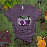 Halloween Spooky AF Shirts/ Purple Marquee Letter Lights Spooky T-Shirts