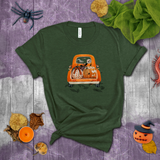 Halloween Shirts/ Harvest Orange Pickup Truck With Pumpkins, Cute Ghost And Witch T-Shirt