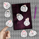 Halloween Stickers/ Cute Kawaii White Pumpkins Fall Collection Laptop Decal, Planner, Journal Vinyl Sticker Pack