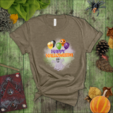 Happy Halloween Ghost Shirt/ Orange Purple Foil Letter Balloons T-Shirts