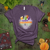 Happy Halloween Ghost Shirt/ Orange Purple Foil Letter Balloons T-Shirts
