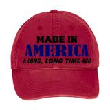 Birthday Hat Gift/ Funny Birthday Baseball Hat/ Vintage Made In America, A Long, Long Time Ago Cap/ American Funny Age/ Retirement Gag Gift