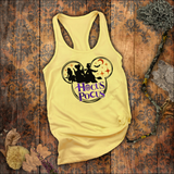 Halloween Hocus Pocus 2 Tanks/ Sanderson Sisters Mickey Mouse Metallic Purple And Orange Disney Vacation Tank Top