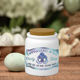 Easter Bunny Candy Ceramic Jar/ Cottontail Candy Shop Sign Sugar/ Tiered Tray Jar Décor With Cork Lid Kitchen Gift