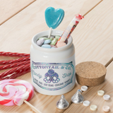 Easter Bunny Candy Ceramic Jar/ Cottontail Candy Shop Sign Sugar/ Tiered Tray Jar Décor With Cork Lid Kitchen Gift