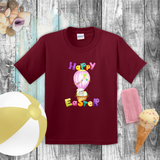 Easter Kids Shirts/ Happy Easter Bunny Pastel Watercolor Hot Air Balloon Children T Shirts