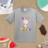 Easter Kids Shirts/ Happy Easter Bunny Pastel Watercolor Hot Air Balloon Children T Shirts