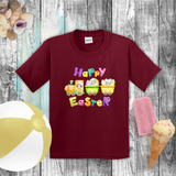 Easter Kids Shirts/ Happy Easter Bunny Pastel Watercolor Train Children T Shirts
