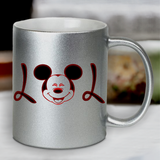 Disney Mickey Mouse Coffee Mug / LOL Mickey Pearl Metallic Coffee Lover Mug / Disney Mickey Laughing Out Loud Coffee Mug Gift