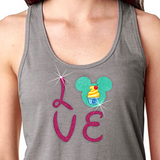 Disney LOVE Dole Whip Tank Top/ Disney Snacks Mickey Mouse Dole Whip Glitter Tank/ Dole Whip Disney Vacation Tank