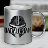 Mandalorian Dadalorian Mug/ Star Wars Dad Father’s Day Silver Coffee Mug