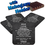 Man Cave Rules Coaster Set Gift/ Beer Coasters/ Chalkboard Sign Rules/ Funny Man Cave Rules/ What Happens At The Man Cave Coasters