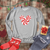 Disney Christmas Sweatshirt/ Peppermint Red Candy Swirl Shirt/ Mickey Mouse Holiday Fleece Sweater