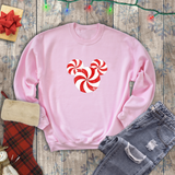 Disney Christmas Sweatshirt/ Peppermint Red Candy Swirl Shirt/ Mickey Mouse Holiday Fleece Sweater