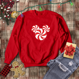 Disney Christmas Sweatshirt/ Peppermint Red Candy Swirl Shirt/ Mickey Mouse Holiday Fleece Sweater