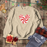 Disney Christmas Sweatshirt/ Peppermint Red Candy Swirl Shirt/ Mickey Mouse Holiday Fleece Sweater