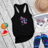 Disney Tank Top/ Mickey Mouse Quotes Women’s Summer Tank/ Disney Mickey Mouse Pose Cartoon Pink And Blue Pattern Art Vacation Tank