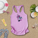 Disney Tank Top/ Mickey Mouse Quotes Women’s Summer Tank/ Disney Mickey Mouse Pose Cartoon Pink And Blue Pattern Art Vacation Tank