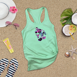 Disney Tank Top/ Mickey Mouse Quotes Women’s Summer Tank/ Disney Mickey Mouse Pose Cartoon Pink And Blue Pattern Art Vacation Tank