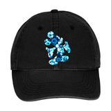 Disney Hawaiian Hat/ Mickey Mouse Blue Hibiscus Tropical Baseball Hat/ Disney Luau Island Ocean Blue Hibiscus Adjustable Cap