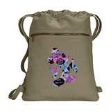 Disney Mickey Mouse Quotes Backpack/ Mickey Mouse Pose Cartoon Pink And Blue Pattern Art Vacation Park Bag