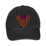 Disney Minnie Halloween Hat/ Orange Purple Glitter Minnie Mouse Fall Baseball Adjustable Cap