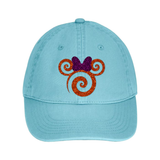 Disney Minnie Halloween Hat/ Orange Purple Glitter Minnie Mouse Fall Baseball Adjustable Cap