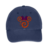 Disney Minnie Halloween Hat/ Orange Purple Glitter Minnie Mouse Fall Baseball Adjustable Cap