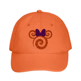 Disney Minnie Halloween Hat/ Orange Purple Glitter Minnie Mouse Fall Baseball Adjustable Cap