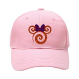 Disney Minnie Halloween Hat/ Orange Purple Glitter Minnie Mouse Fall Baseball Adjustable Cap