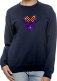 Minnie Mouse Halloween Glitter Sweatshirt/Disney Minnie Mouse Glitter Sweatshirt/Halloween Purple Minnie With Orange Polkadot Bow Sweater