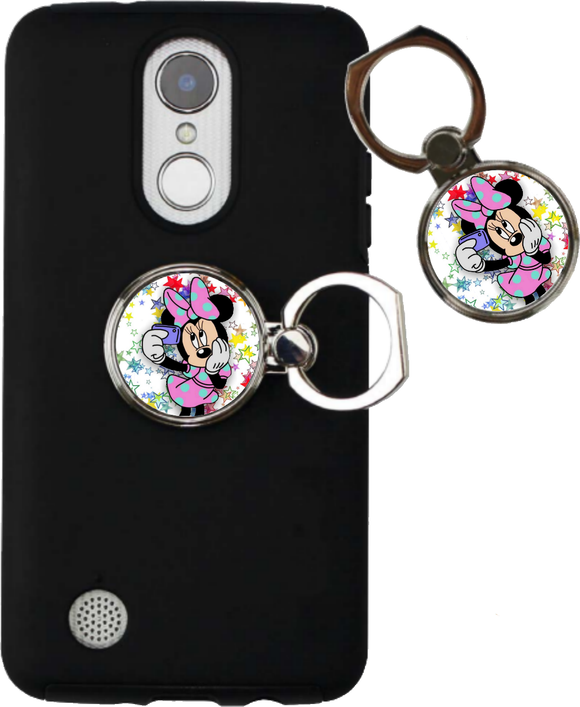 Disney Minnie Mouse Selfie Phone Ring Holder/ Minnie Mouse Phone Selfie Ring Stand/ Minnie Polkadot Dress With Stars Finger Ring Phone Stand