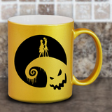 Disney Nightmare Before Christmas Coffee Mug / Jack Skellington And Sally/ Spiral Hill Halloween Oogie Boogie Pearl Metallic Coffee Mug