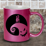 Disney Nightmare Before Christmas Coffee Mug / Jack Skellington And Sally/ Spiral Hill Halloween Oogie Boogie Pearl Metallic Coffee Mug