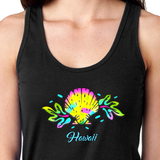 Hawaii Seashell Neon Beach Tank/ Tropical Hawaii Women’s Tank Top/ Nautical Neon Hawaii Ocean Seashell Summer Tropical Vacation Tank Top