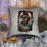 Stitch Pillow/ Stitch Elvis Jailhouse Rock Mugshot Grunge Gothic Vintage Faux Leather Square Pillow Zippered Cover