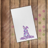 Easter Towels/ Peter Cottontail Purple Plaid Easter Bunny Waffle Weave Kitchen Dish Towel Decoration Gift