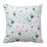 Disney Jasmine Pillow/ Disney Aladdin Room Décor/ Disney Princess Jasmine Magic Carpet Bedroom Décor Blue, Green, Pink Floral Pillow Gift