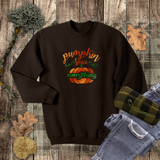 Pumpkin Spice Autumn Sweatshirt/ Fall Pumpkin Sweatshirt/ Metallic Orange And Green Rustic Fall Colors Fleece Sweater