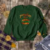 Pumpkin Spice Autumn Sweatshirt/ Fall Pumpkin Sweatshirt/ Metallic Orange And Green Rustic Fall Colors Fleece Sweater