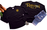 Disney Rapunzel Jersey/ Gold Tangled Spirit Shirts/ Disney Metallic Gold Rapunzel Vacation Oversized Jersey Top