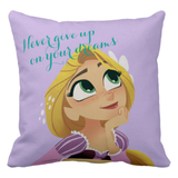 Disney Rapunzel Dreams Pillow/ Disney Tangled Room Décor/ Disney Princess Rapunzel Never Give Up On Your Dreams Princess Pillow Gift