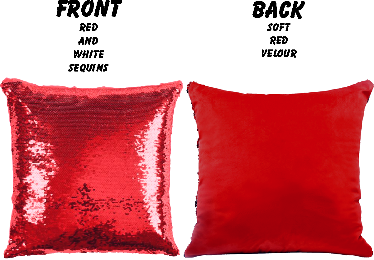 Red M&M Fleece and Glitter Pillow